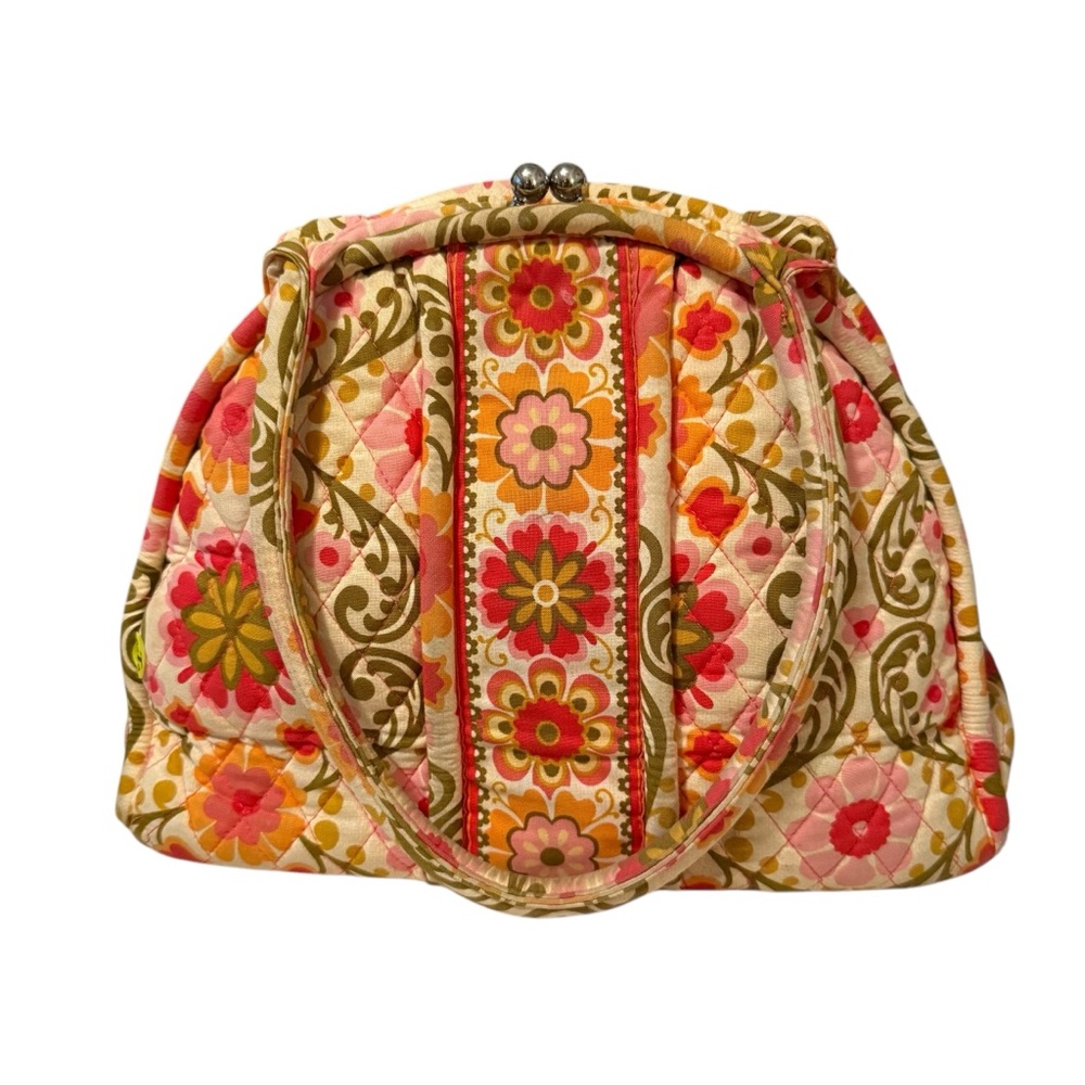 Vera Bradley Eloise Handbag in Retired Folkloric Print and Top Kiss Lock Closure